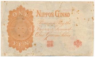 Japán DN (1916) 1Y arab sorszámmal T:F kis szakadás, folt, kis anyaghiány
Japan ND (1916) 1 Yen wit...