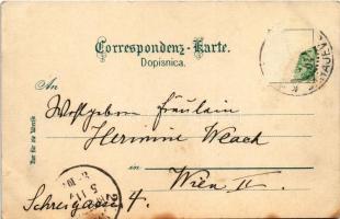 1904 Sarajevo, Türkische-Frau u. Mädchen auf der Strasse / Turkish woman and girl on the street (Rb)