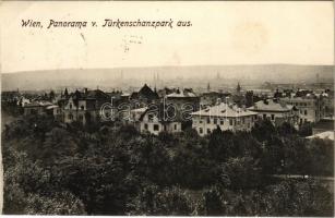 1910 Wien, Vienna, Bécs; Panorama v. Türkenschanzpark aus (fl)