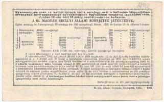 1935. "A 64. Magyar Királyi Állami Sorsjáték" fél-sorsjegye 1,50P értékben, "B * 8651...