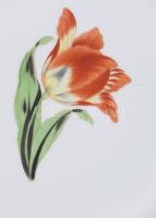 Herendi 9 darab virágmintás nagytányér, 1942, jelzett, egyik barnaszínű szélfestéssel, háncsnyomott,...