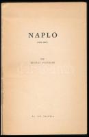 Márai Sándor: Napló (1958-1967.) Roma, 1968, Dario Detti. 1. kiadás. Emigráns kiadás. Kiadói papírkö...
