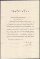 1901 Békefi Remig (született: Bröckl József) (1858-1924) ciszterci szerzetes, pap, zirci apát, történetíró aláírása az általa vezetett művelődéstörténeti tanfolyam oklevelén