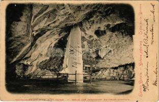 1900 Dobsina, Dobschau; Dobsinai jégbarlang / Eishöhle Dobsina / ice cave, interior. Kunstanstalt Jul. Kittl (Rb)