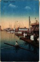 1917 Trieste, Trieszt; Canottiece / rowing boat, rower (EK)