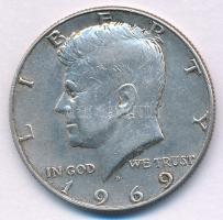 Amerikai Egyesült Államok 1969D 1/2$ Ag "Kennedy" T:XF  USA 1969D 1/2 Dollar Ag "Kennedy" C:XF Krause KM#202a