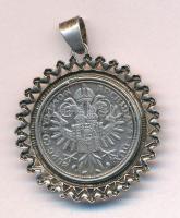 DN Mária Terézia 1780SF tallérjának jelzett Ag miniatűrje, keretben medállá alakítva (5,74g/0.800/29...