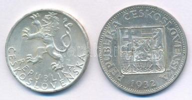 Csehszlovákia 1932. 10K Ag + 1947. 50K Ag "Szlovák felkelés" T:AU patina Czechoslovakia 19...