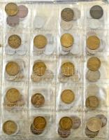 ~1920-1990. 266db-os rendezett csehszlovák, szlovák, cseh és csehmorva érmegyűjtemény kék gyűrűs alb...