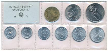 1974. 2f-10Ft (9xklf) érmés forgalmi sor fóliatokban T:UNC  Adamo FO7
