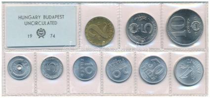 1974. 2f-10Ft (9xklf) érmés forgalmi sor fóliatokban T:UNC kis patina Adamo FO7