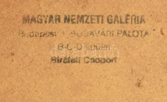 MT jelzéssel: Absztrakt kompozíció. Olaj, karton. Hátoldalán Magyar Nemzeti Galéria Bírálati Csoport...