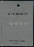 1930 Lambrecht Kálmán (1889-1936) paleontológus, ornitológus, etnográfus, "Nyílt rendelet"...
