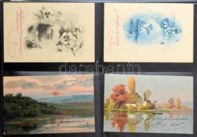 Motívum képeslap gyűjtemény maradvány, több mint 250 db régi képeslap iratrendezőben sok jó motívumm...