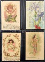 Motívum képeslap gyűjtemény maradvány, több mint 250 db régi képeslap iratrendezőben sok jó motívumm...