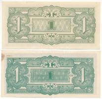 Mianmar / Japán megszállás DN (1942) 1R (2xklf) az egyik nem vízjeles papíron, korabeli angolszász h...