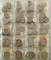 463db-os vegyes, főleg észak-európai fémpénz gyűjtemény kék gyűrűs albumba rendezve, közte Monaco, D...