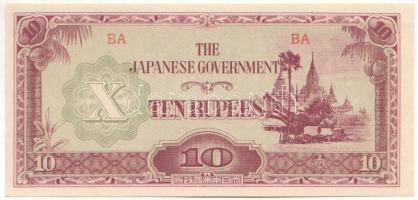 Mianmar / Japán megszállás DN (1942-1944) 10R T:XF  Myanmar / Japanese Occupation ND (1942-1944) 10 Rupees C:XF Krause P#16