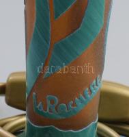 La Rochere francia üveg lámpa, jelzett, szereléke sérült, m: 35 cm