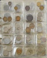 532db-os vegyes európai fémpénz gyűjtemény kék gyűrűs albumba rendezve, közte Svájc, Franciaország, ...