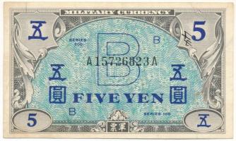 Japán / Szövetséges megszállás DN (1945.) 5Y "B" T:F  Japan / Allied Occupation ND (1945.) 5 Yen "B" C:F Krause P#69a