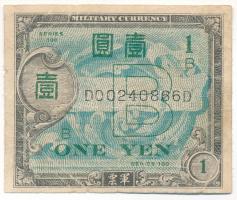 Japán / Szövetséges megszállás DN (1957.) 1Y "B", "DD" sorszámmal T:VG  Japan / Allied Occupation ND (1957.) 1 Yen "B", with "DD" serial number C:VG Krause P#67d