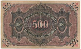 Német Birodalom / Szászország 1890. 500M T:VG German Empire / Saxony 1890. 500 Mark C:VG