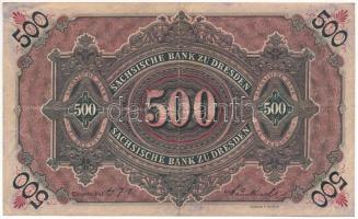 Német Birodalom / Szászország 1911. 500M T:F szép papír German Empire / Saxony 1911. 500 Mark C:F fi...