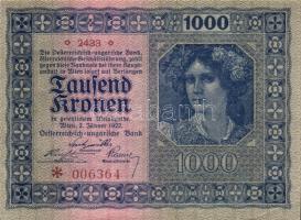 Ausztria / Osztrák-Magyar Bank 1922. 1000K (2x) T:I
