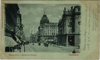 1900 Budapest VIII. Kerepesi út, Népszínház, villamos. Divald Károly 16. sz. (EK)