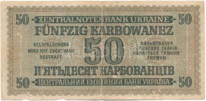 Ukrajna / Német megszállás 1942. 50K T:F kis papírhiány Ukraine / German occupation 1942. 50 Karbowa...