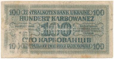 Ukrajna / Német megszállás 1942. 100K T:VG Ukraine / German occupation 1942. 100 Karbowanez C:VG Kra...