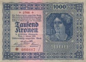 Ausztria / Osztrák-Magyar Bank 1922. 1000K (2x) T:I