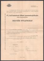 1941. "4%-kal kamatozó Állami Nyereménykölcsön (Erdélyi Nyereménykölcsön)" tájékoztatója és jegyzési nyilatkozata