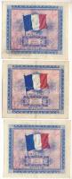 Franciaország / Szövetséges katonai kiadás 1944. 2Fr + 5Fr + 10Fr T:F folt
France / Allied Military...