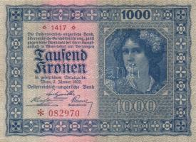Ausztria / Osztrák-Magyar Bank 1922. 1000K (3x) T:I