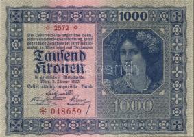 Ausztria / Osztrák-Magyar Bank 1922. 1000K (3x) T:I