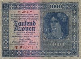 Ausztria / Osztrák-Magyar Bank 1922. 1000K (3x) T:I