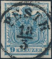 1850 9kr HP II enyhén kiemelt középrész "PESTH"