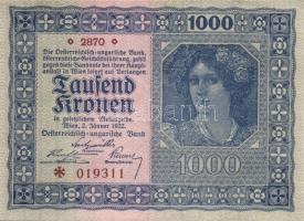 Ausztria / Osztrák-Magyar Bank 1922. 1000K (3x) T:I