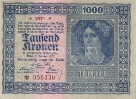 Ausztria / Osztrák-Magyar Bank 1922. 1000K (3x) T:I
