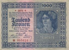 Ausztria / Osztrák-Magyar Bank 1922. 1000K (3x) T:I