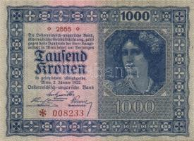 Ausztria / Osztrák-Magyar Bank 1922. 1000K (3x) T:I