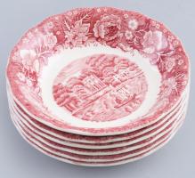 Staffordshire angol 6 darabos köretes tál szett, jelzett, d: 13,5 cm