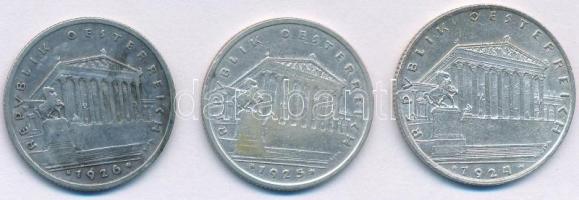 Ausztria 1924. 1Sch Ag + 1925. 1Sch Ag + 1926. 1Sch Ag T:XF,VF patina 
Austria 1924. 1 Schilling Ag...