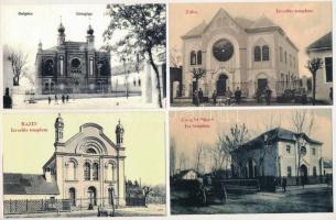 21 db MODERN reprint képeslap zsinagógákkal a Magyar Királyság területéről / 21 modern reprint postcards of synagogues from the Kingdom of Hungary