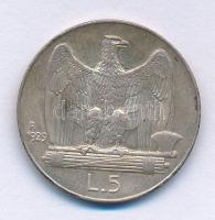Olaszország 1929R 5L Ag "III. Viktor Emánuel" T:XF patina
Italy 1929R 5 Lire Ag "Vit...