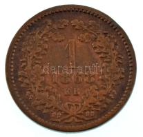 1868KB 1kr Cu "Angyalos címer" T:VF,F Adamo M4.1