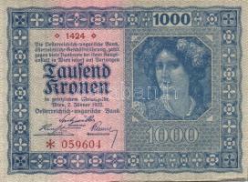 Ausztria / Osztrák-Magyar Bank 1922. 1000K (2x) T:I-