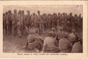 Károly császár és király katonai szemlét tart (trónörökös korában) / WWI Austro-Hungarian K.u.K. military, Charles I of Austria on military inspection among the K.u.K. soldiers (ragasztónyom / glue mark)